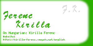 ferenc kirilla business card